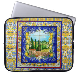 Italienisch Majolica blauen Kacheln Zitrusfrüchte Laptopschutzhülle