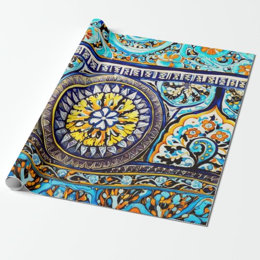 Italienisch Majolica Floral Decoupage Geschenkpapier (Ungerollt)