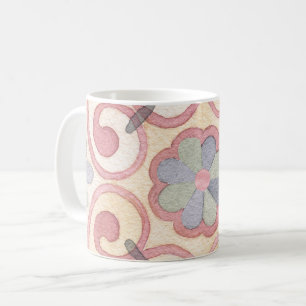 Italienisch Majolica Pink Flora Aquarell Kaffeetasse
