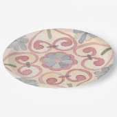 Italienisch Majolica Pink Flora Aquarell Pappteller (Schrägansicht)