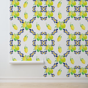 Italienisch Majolica Style Lemon Tile Muster Tapete