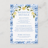 Italienisch-mediterrane Fliesen Hochzeitskarten Begleitkarte (Vorderseite)