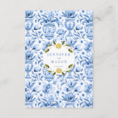 Italienisch-mediterrane Fliesen Hochzeitskarten Begleitkarte (Rückseite)