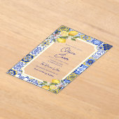 Italienisch mediterrane Hochzeit & Lemon Acryleinladungen (Ablage )