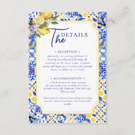 Italienisch mediterrane Hochzeit & Lemon Begleitkarte