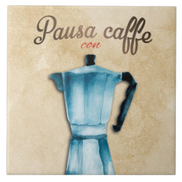 Italienisch Moka Coffee Pot Wasserfarbe Kunst Fliese