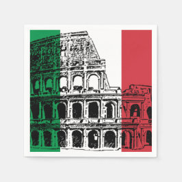 Italienisch Napkins mit Bild der Fahne. Serviette