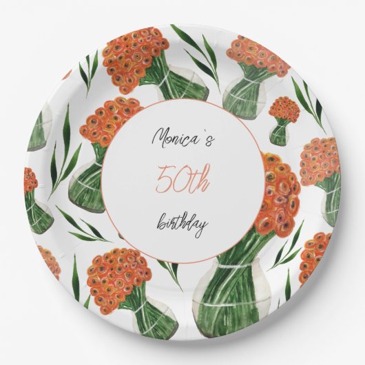 Italienisch Ranunculus Pappteller (Vorderseite)