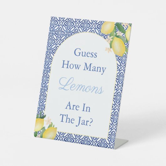 Italienisch rät wie viele Lemons Baby Duschspiel Sockelschild (Vorderseite)