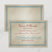 Italienisch Red White & Blue DIY Wedding RSVP Karte (Vorne/Hinten)