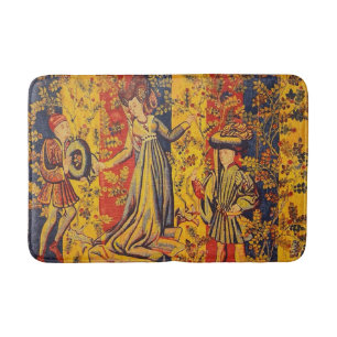 Italienisch Rot Gelb Chinoiserie Badematte