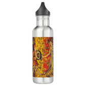 Italienisch Rot Gelb Chinoiserie Edelstahlflasche (Links)