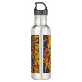 Italienisch Rot Gelb Chinoiserie Edelstahlflasche (Rückseite)