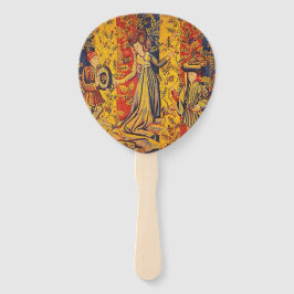 Italienisch Rot Gelb Chinoiserie Fächer