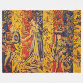 Italienisch Rot Gelb Chinoiserie Fleecedecke (Vorderseite (Horizontal))