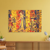 Italienisch Rot Gelb Chinoiserie Leinwanddruck (Insitu (Wohnzimmer))