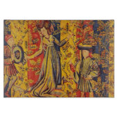 Italienisch Rot Gelb Chinoiserie Schneidebrett (Vorderseite)