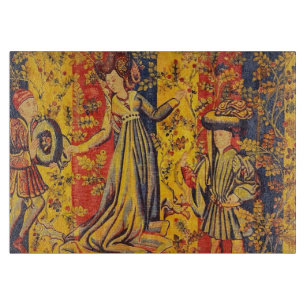 Italienisch Rot Gelb Chinoiserie Schneidebrett