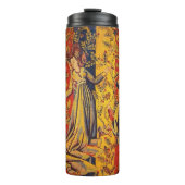 Italienisch Rot Gelb Chinoiserie Thermosbecher (Vorderseite)