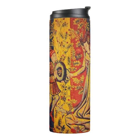 Italienisch Rot Gelb Chinoiserie Thermosbecher (Nach links gedreht)