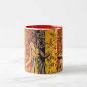Italienisch Rot Gelb Chinoiserie Zweifarbige Tasse (Mittel)