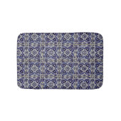 Italienisch-rustikale Tiles Azulejo Blue White Geo Badematte (Vorderseite)