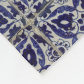 Italienisch-rustikale Tiles Azulejo Blue White Geo Fleecedecke (Ecke)