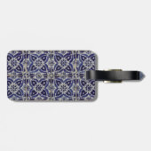 Italienisch-rustikale Tiles Azulejo Blue White Geo Gepäckanhänger (Rückseite horizontal)