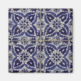 Italienisch-rustikale Tiles Azulejo Blue White Geo Magnet
