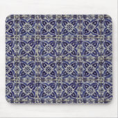 Italienisch-rustikale Tiles Azulejo Blue White Geo Mousepad (Vorne)