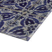 Italienisch-rustikale Tiles Azulejo Blue White Geo Schneidebrett (Ecke)