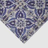 Italienisch-rustikale Tiles Azulejo Blue White Geo Seidenpapier (Ausschnitt)