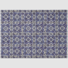 Italienisch-rustikale Tiles Azulejo Blue White Geo Seidenpapier