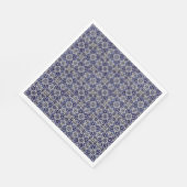 Italienisch-rustikale Tiles Azulejo Blue White Geo Serviette (Ecke)