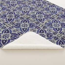 Italienisch-rustikale Tiles Azulejo Blue White Geo Sherpadecke