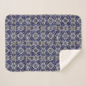 Italienisch-rustikale Tiles Azulejo Blue White Geo Sherpadecke (Vorderseite (Horizontal))