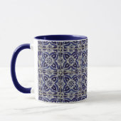 Italienisch-rustikale Tiles Azulejo Blue White Geo Tasse (Links)