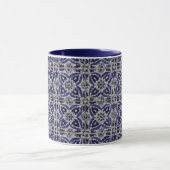 Italienisch-rustikale Tiles Azulejo Blue White Geo Tasse (Zentrum)