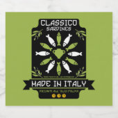 Italienisch Sardine Art Print Kitchen Geschenk Alkoholflaschenetikett (Einzelnes Label)