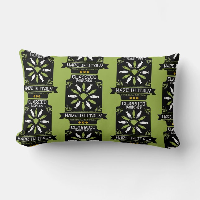 Italienisch Sardine Art Print Kitchen Geschenk Lendenkissen (Vorderseite)