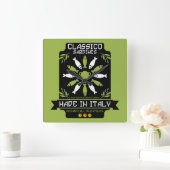 Italienisch Sardine Art Print Kitchen Geschenk Quadratische Wanduhr (Zuhause)