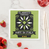 Italienisch Sardine Art Print Kitchen Geschenk Serviette (Beispiel)