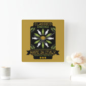 Italienisch Sardinien Art Printing Kitchen Geschen Quadratische Wanduhr (Zuhause)