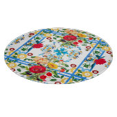 Italienisch, sizilianisch, blumenreich, majolika   schneidebrett (Ecke)