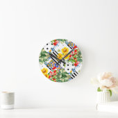 Italienisch,sizilianische Kunst,Flickwerk,Sommerli Runde Wanduhr (Zuhause)