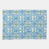 Italienisch, sizilianische Kunst, Majolika, Fliese Geschirrtuch (Horizontal)