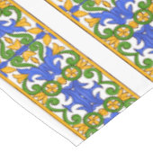 Italienisch, sizilianische Kunst, Majolika-Muster Tischdecke (Schrägansicht)