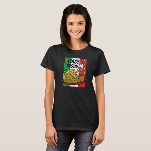 Italienisch Spaghetti Ciao Pasta Italien T-Shirt (Vorne ganz)