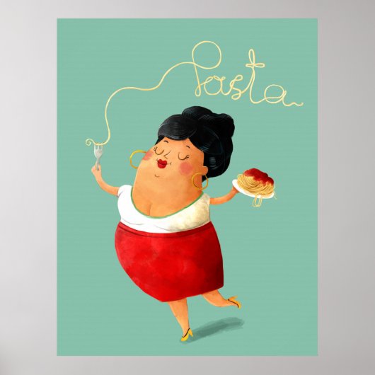 Italienisch Spaghetti Donna Poster (Vorne)