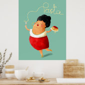 Italienisch Spaghetti Donna Poster (Küche)